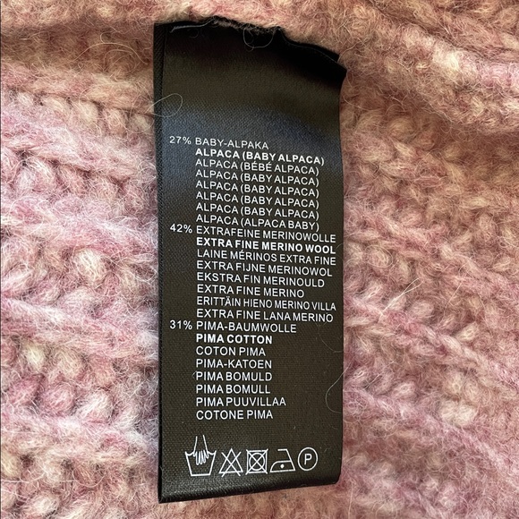 NWT Fisherman Out of Ireland Pink Wool Turtleneck Sweater Women’s Ex-Large (XL) - Picture 10 of 10